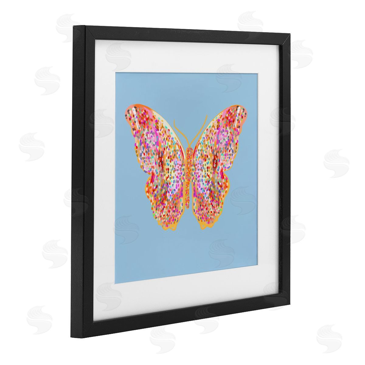 Ashley Singleton Speckled Glitzy Butterfly Canvas Wall Art Print