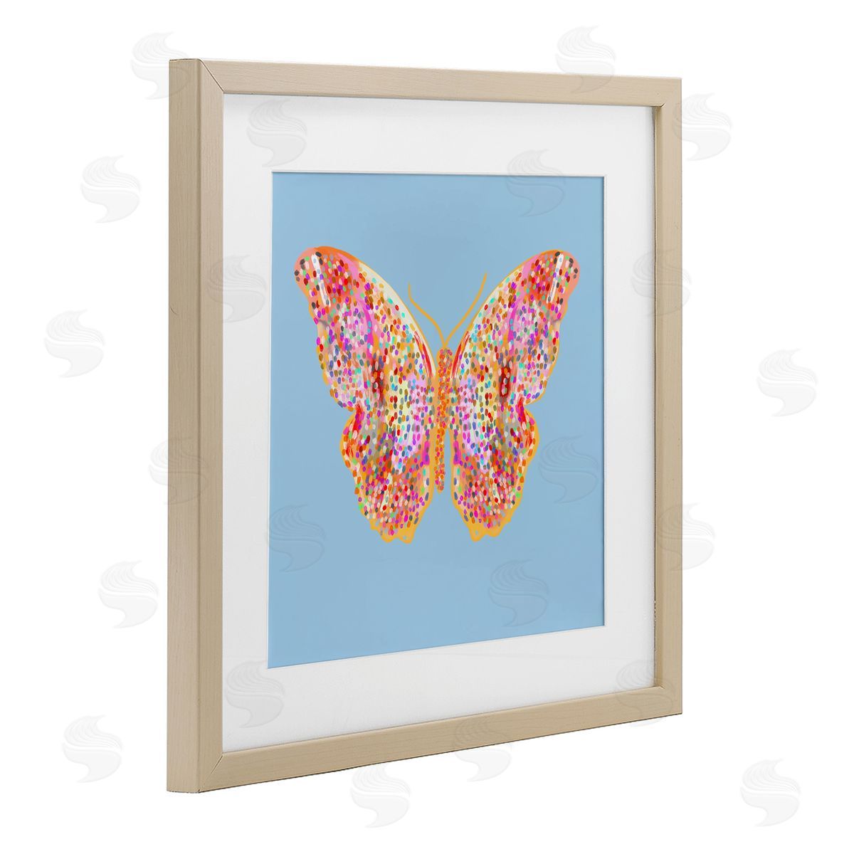 Ashley Singleton Speckled Glitzy Butterfly Canvas Wall Art Print