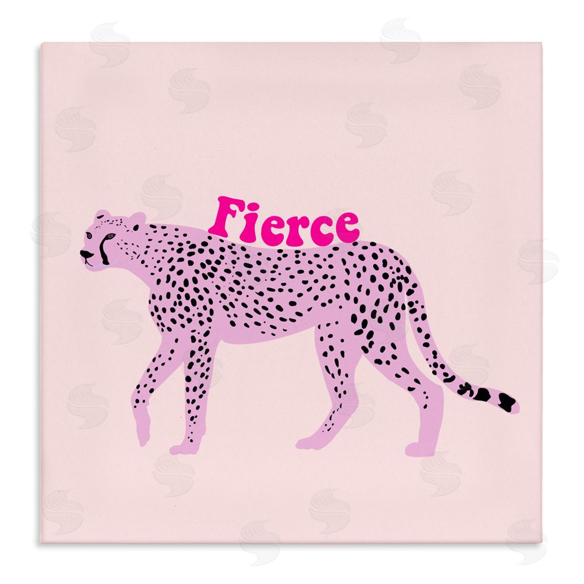 Ashley Singleton Fierce Cheetah on Pink Canvas Wall Art Print