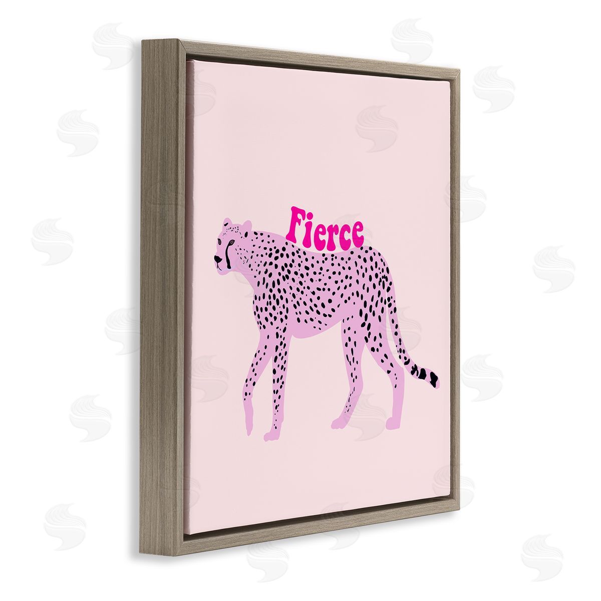 Ashley Singleton Fierce Cheetah on Pink Canvas Wall Art Print