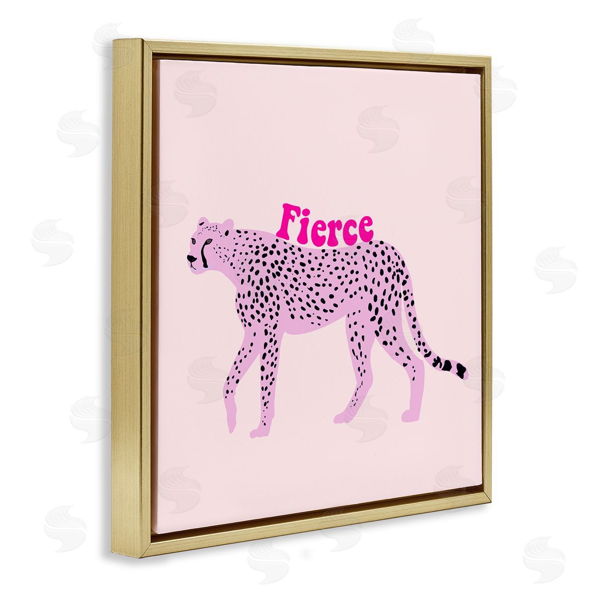 Ashley Singleton Fierce Cheetah on Pink Canvas Wall Art Print