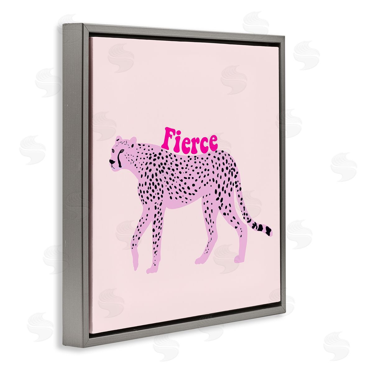 Ashley Singleton Fierce Cheetah on Pink Canvas Wall Art Print