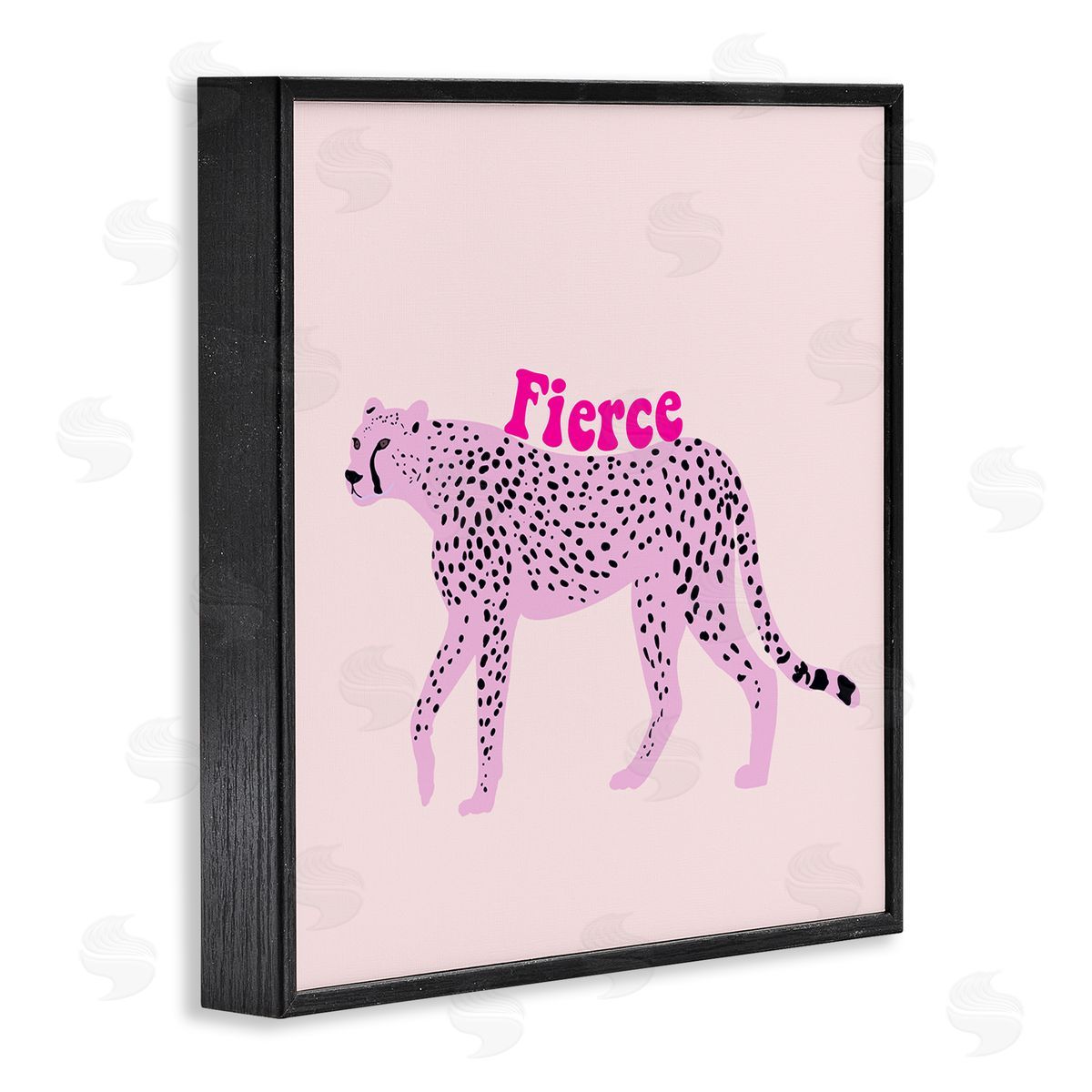 Ashley Singleton Fierce Cheetah on Pink Canvas Wall Art Print