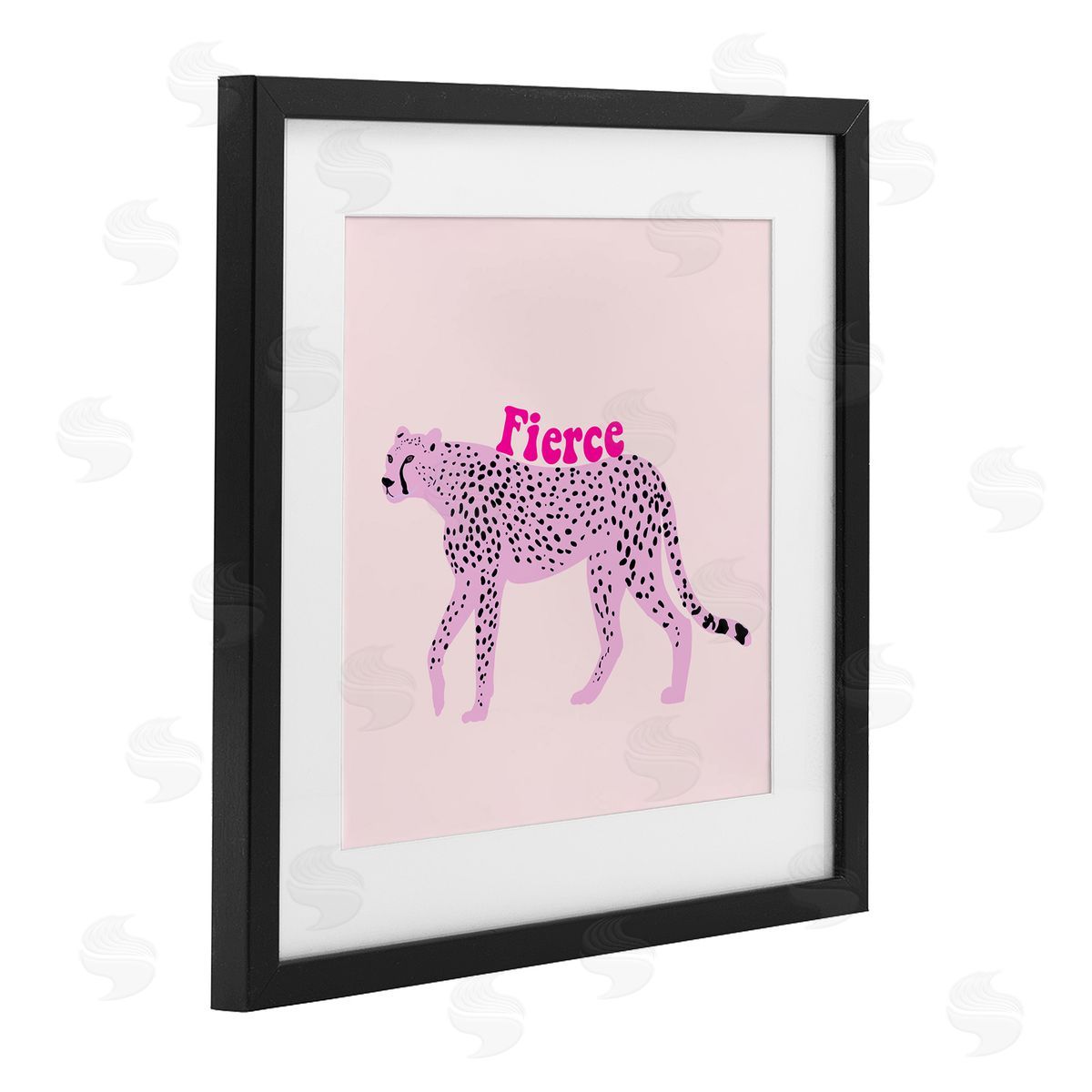 Ashley Singleton Fierce Cheetah on Pink Canvas Wall Art Print