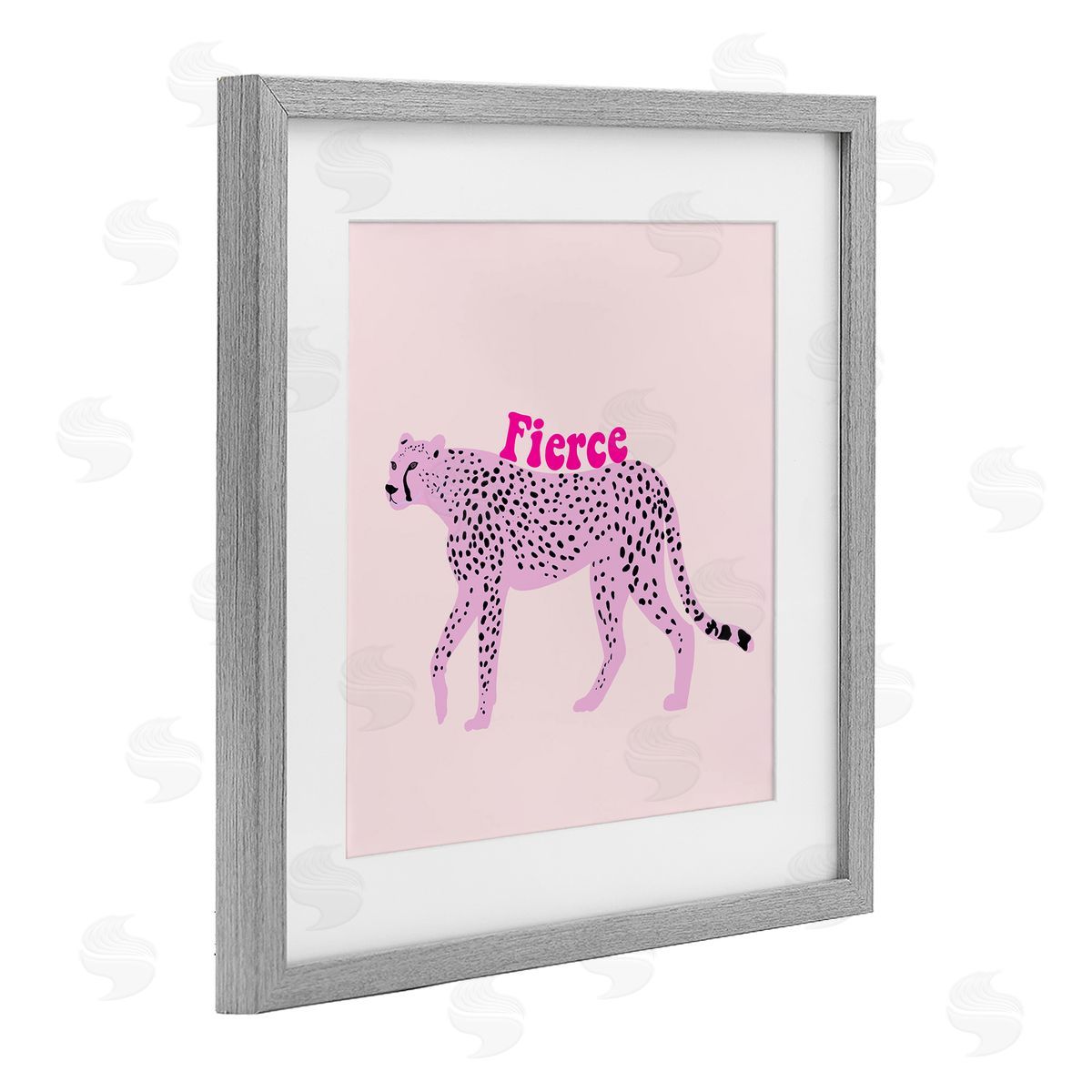Ashley Singleton Fierce Cheetah on Pink Canvas Wall Art Print