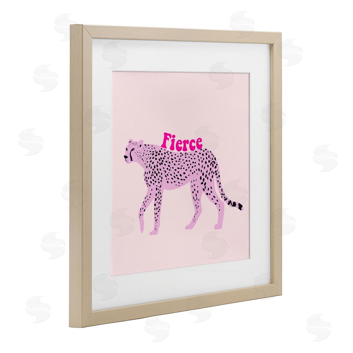 Ashley Singleton Fierce Cheetah on Pink Canvas Wall Art Print