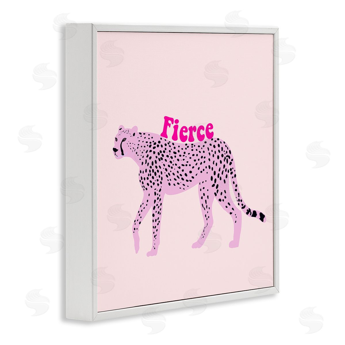 Ashley Singleton Fierce Cheetah on Pink Canvas Wall Art Print