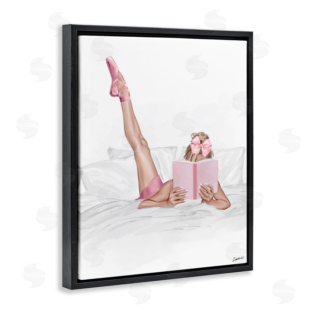 Ziwei Li Ballerina Girl Reading Book Canvas Wall Art Print