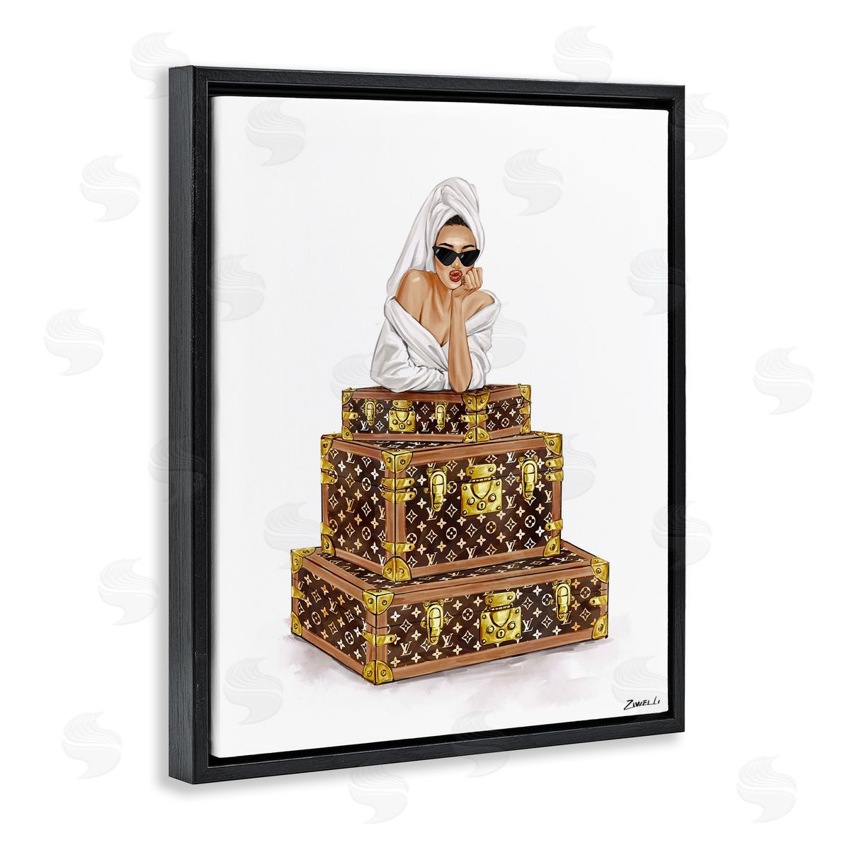 Ziwei Li Luxury Bathrobe Girl Canvas Wall Art Print