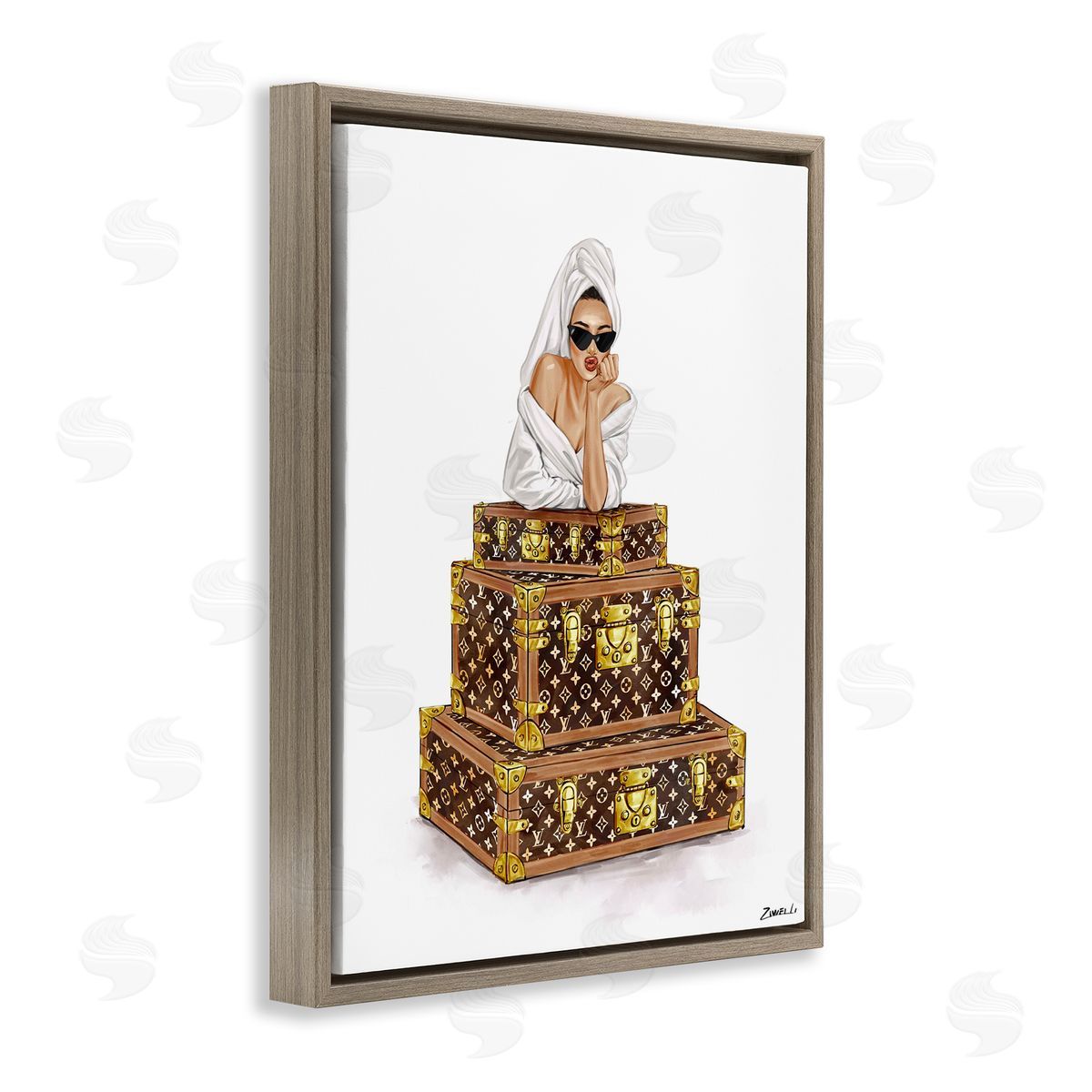 Ziwei Li Luxury Bathrobe Girl Canvas Wall Art Print