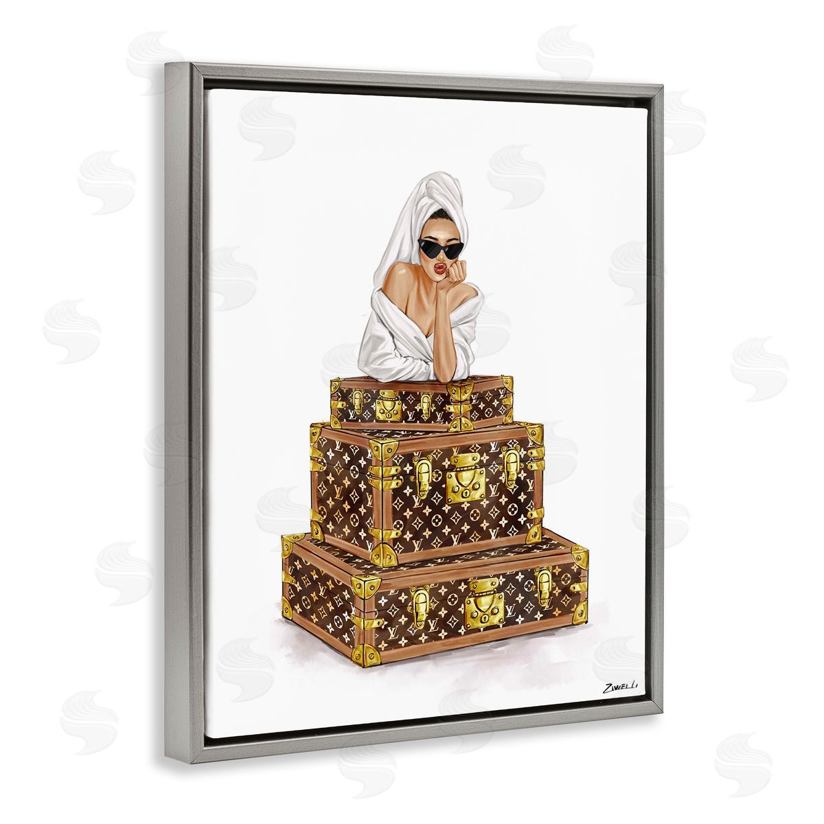 Ziwei Li Luxury Bathrobe Girl Canvas Wall Art Print
