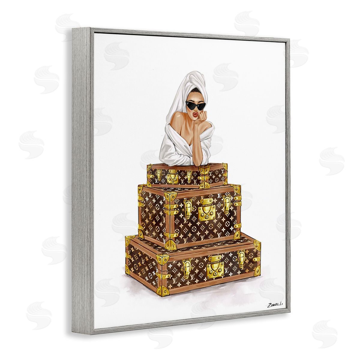 Ziwei Li Luxury Bathrobe Girl Canvas Wall Art Print