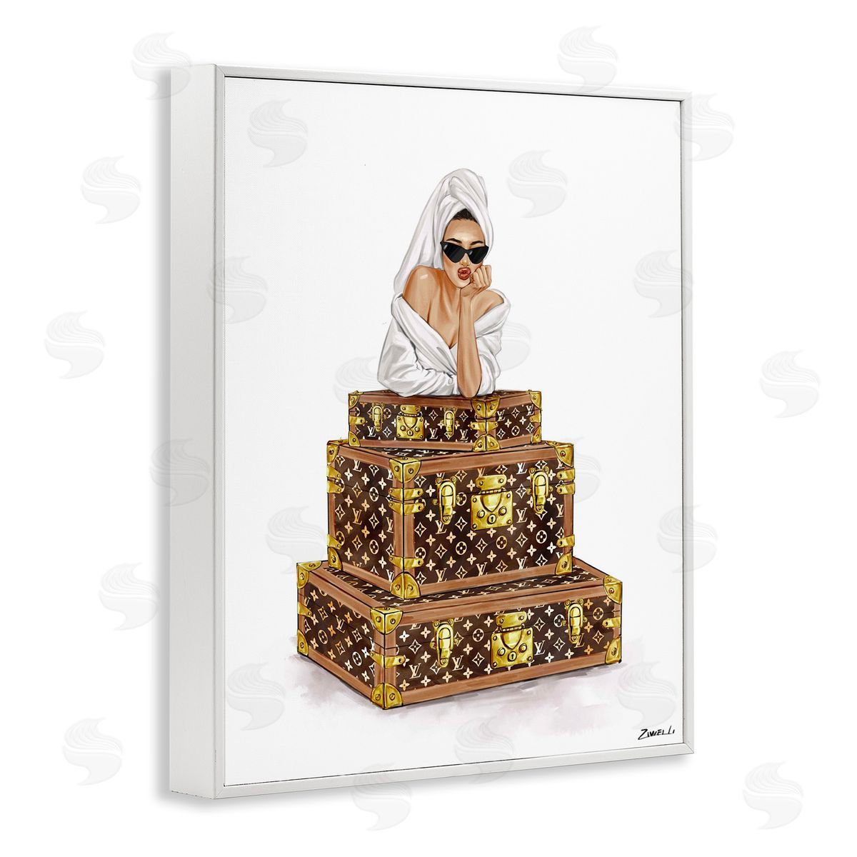 Ziwei Li Luxury Bathrobe Girl Canvas Wall Art Print