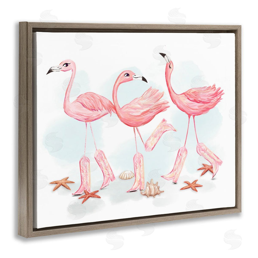 Ziwei Li | Happy Pink Cowgirl Flamingoes