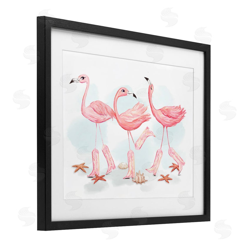 Ziwei Li | Happy Pink Cowgirl Flamingoes
