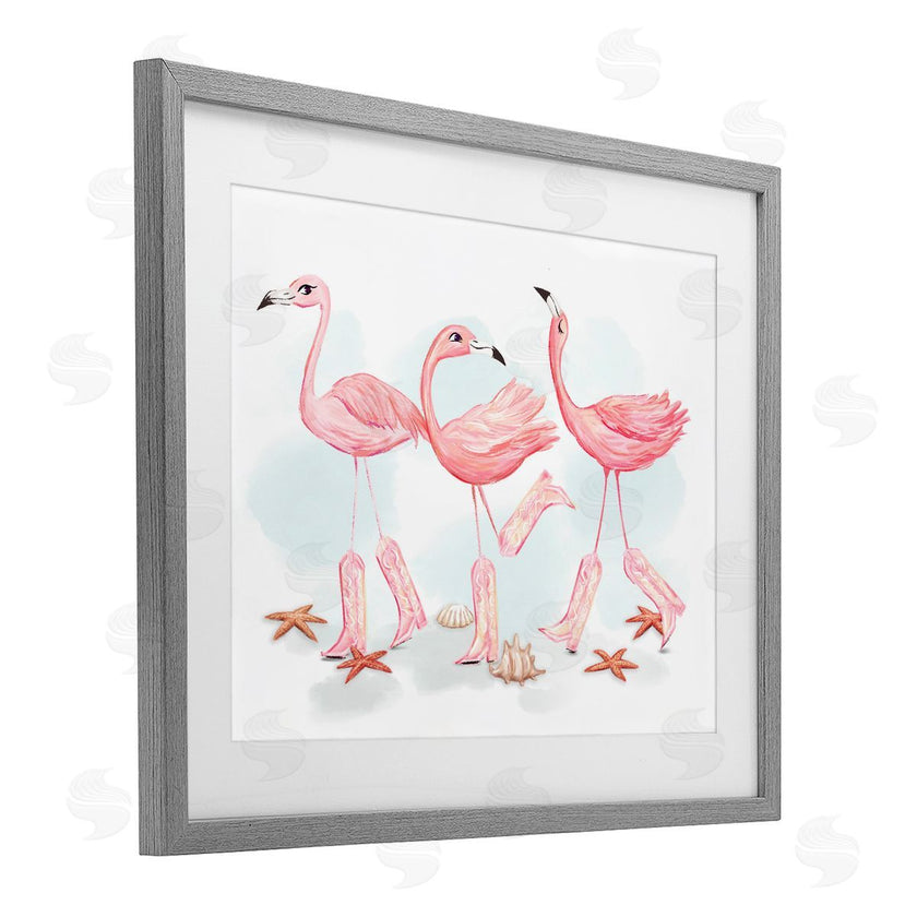Ziwei Li | Happy Pink Cowgirl Flamingoes