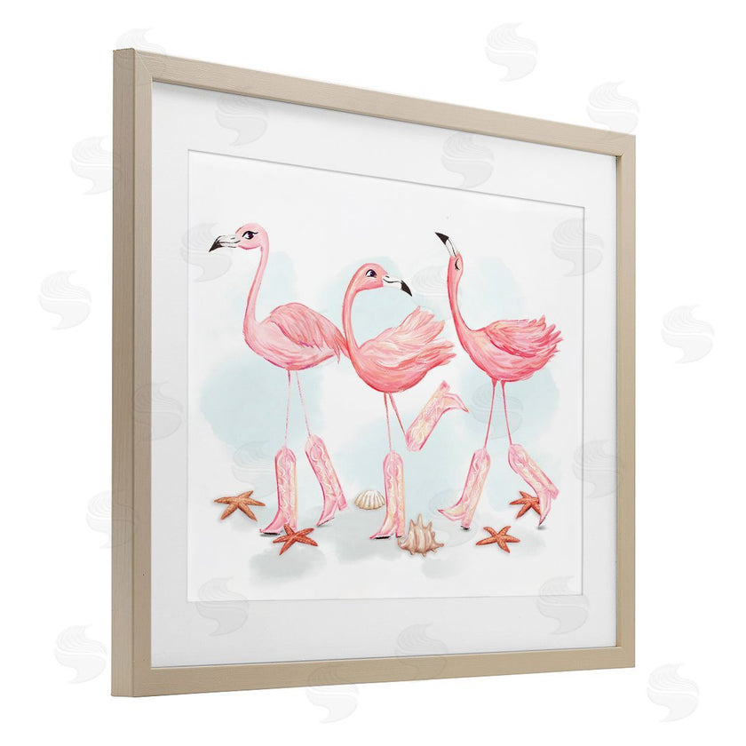 Ziwei Li | Happy Pink Cowgirl Flamingoes