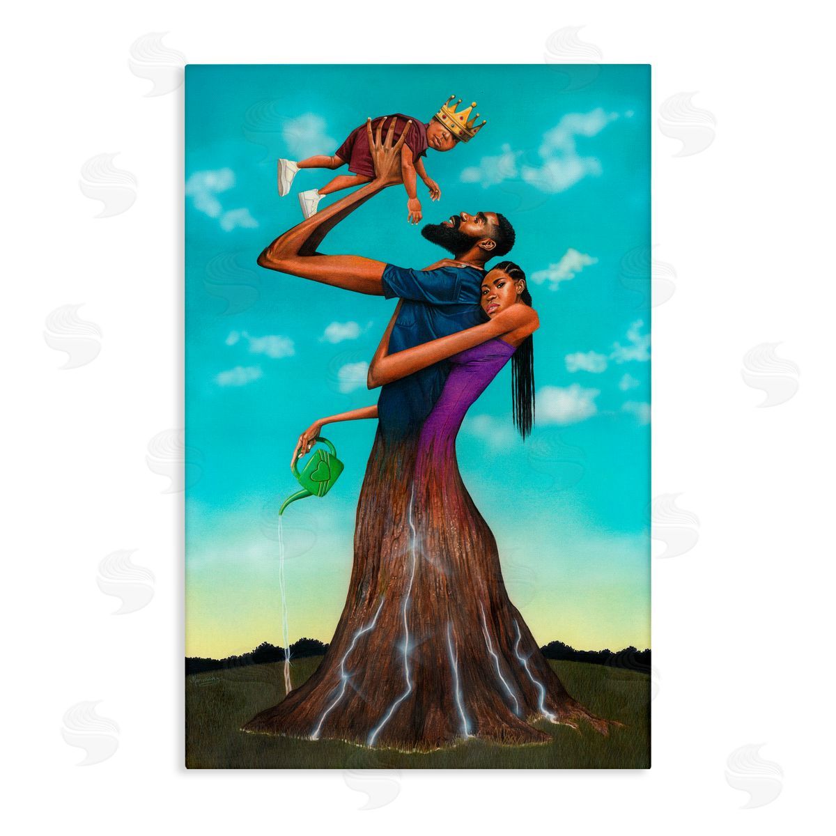 Manasseh Johnson Sr Growth Family Portrait Canvas Wall Art Print