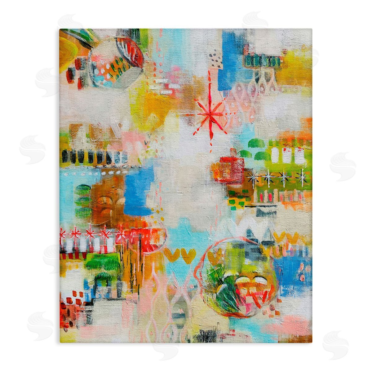 Katherine Irvin Exuberant Summer Abstract Canvas Wall Art Print