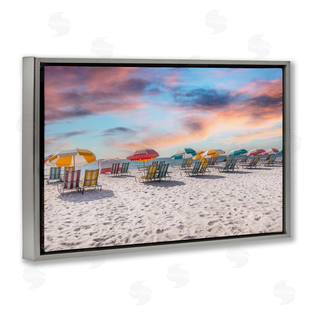 Richard Silver South Beach Miami Chairs Canvas Wall Art Print