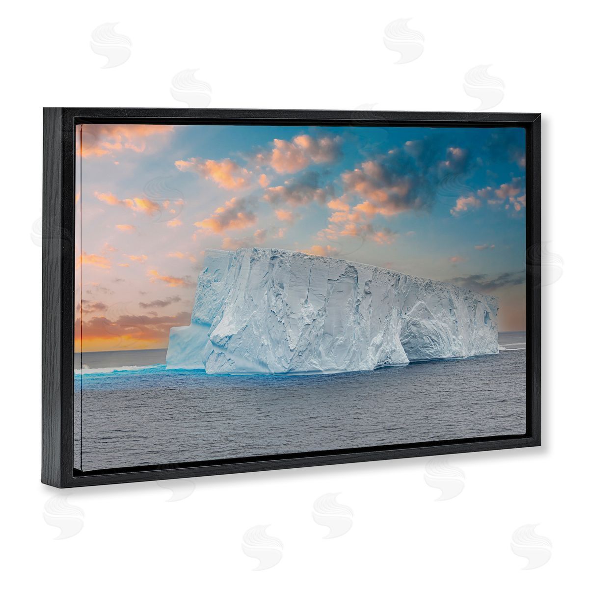Richard Silver Frozen Iceberg Sunset Canvas Wall Art Print