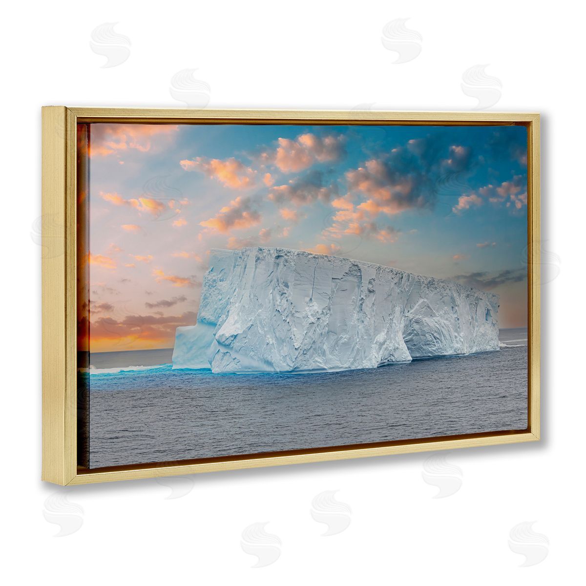 Richard Silver Frozen Iceberg Sunset Canvas Wall Art Print