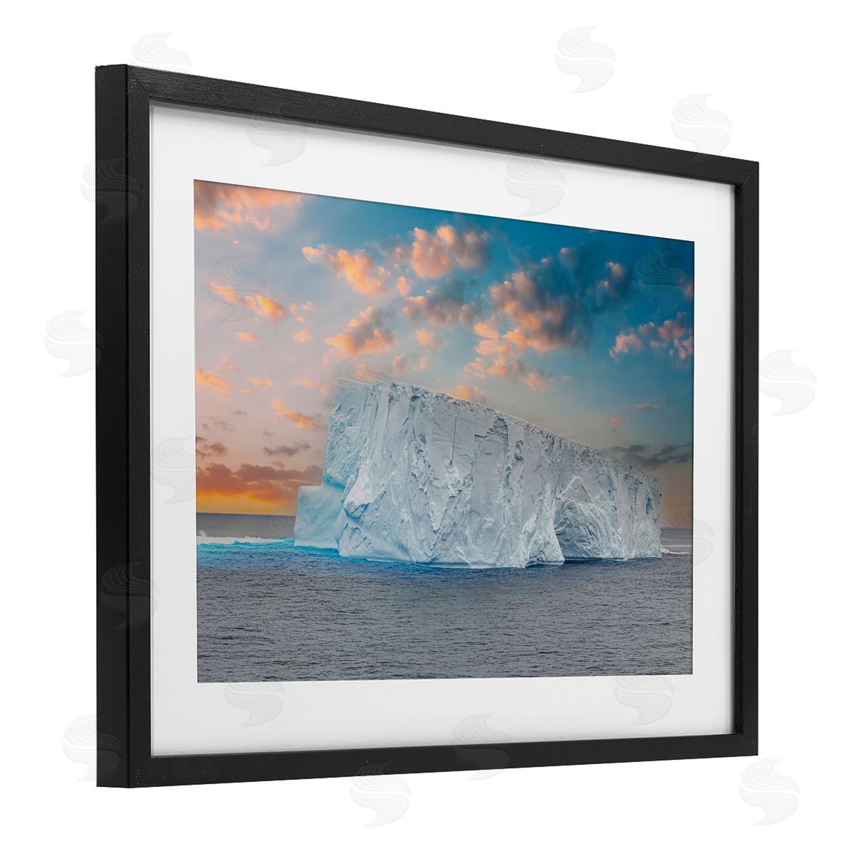Richard Silver Frozen Iceberg Sunset Canvas Wall Art Print
