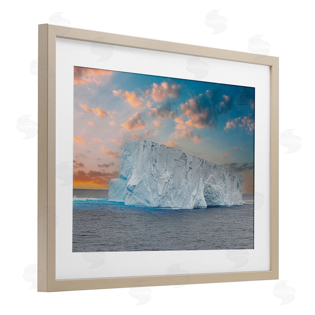 Richard Silver Frozen Iceberg Sunset Canvas Wall Art Print