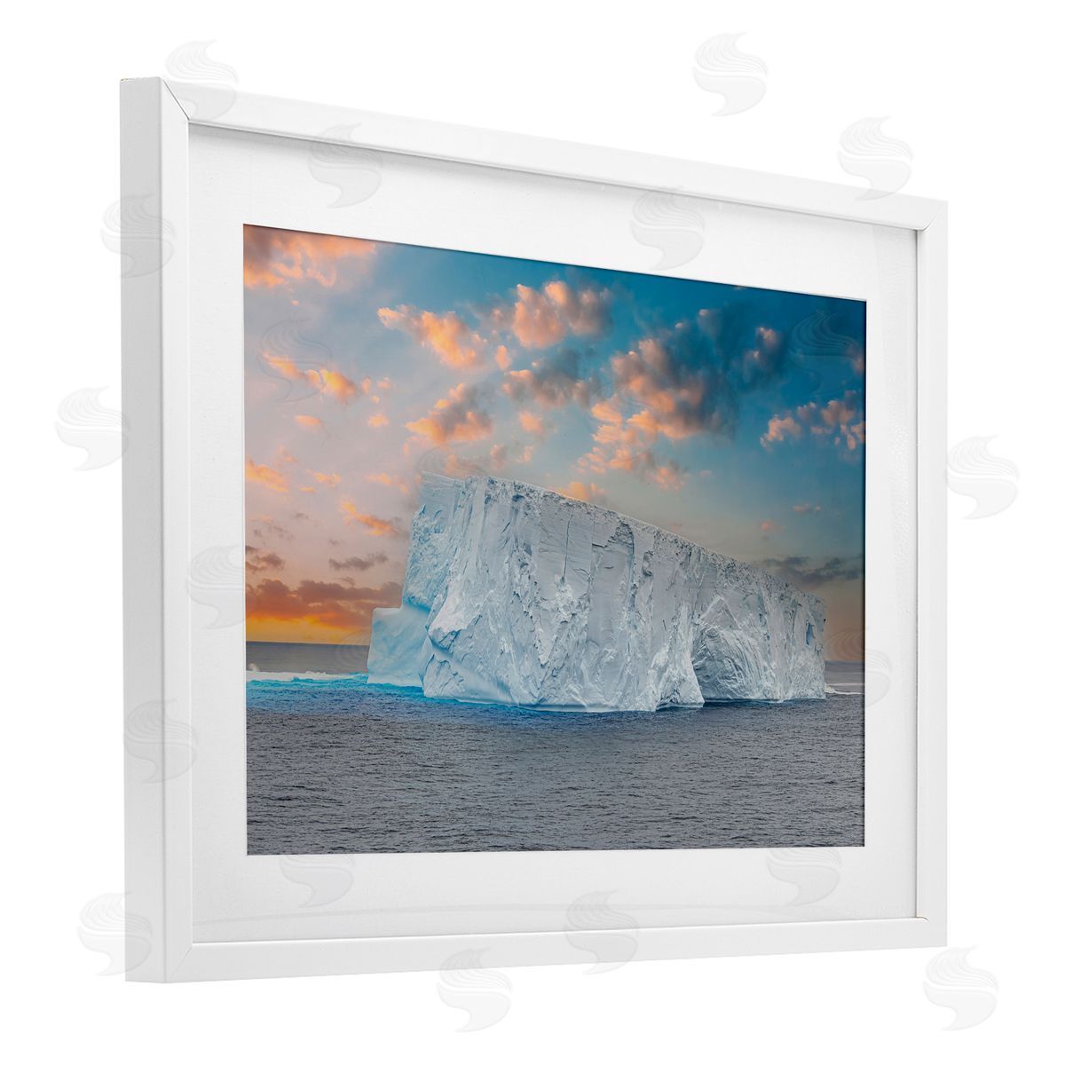 Richard Silver Frozen Iceberg Sunset Canvas Wall Art Print