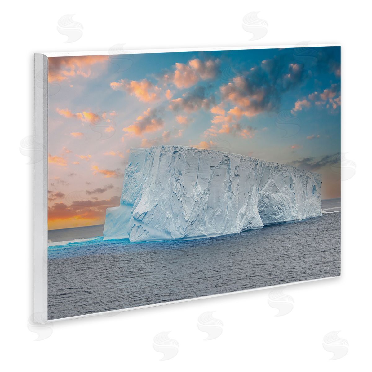 Richard Silver Frozen Iceberg Sunset Canvas Wall Art Print