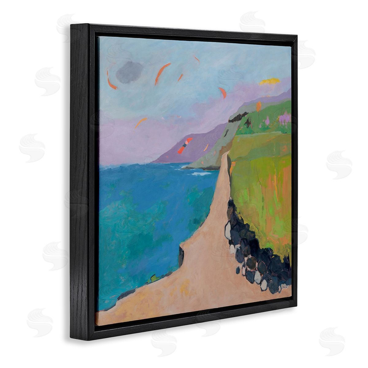 Jenny Wantuch Kites over Coastal View Canvas Wall Art Print