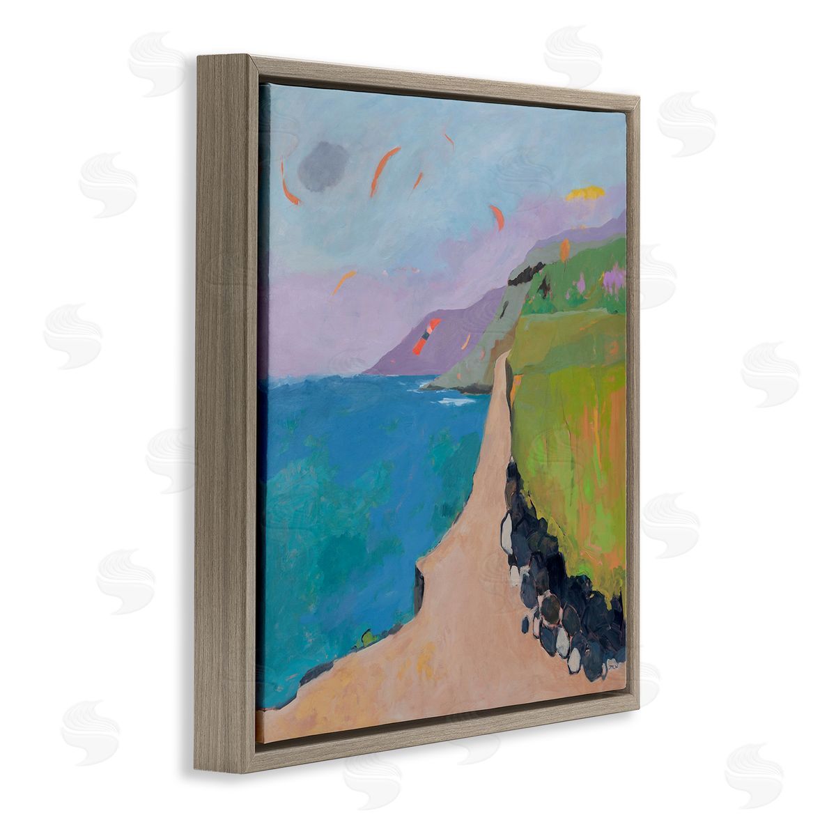 Jenny Wantuch Kites over Coastal View Canvas Wall Art Print