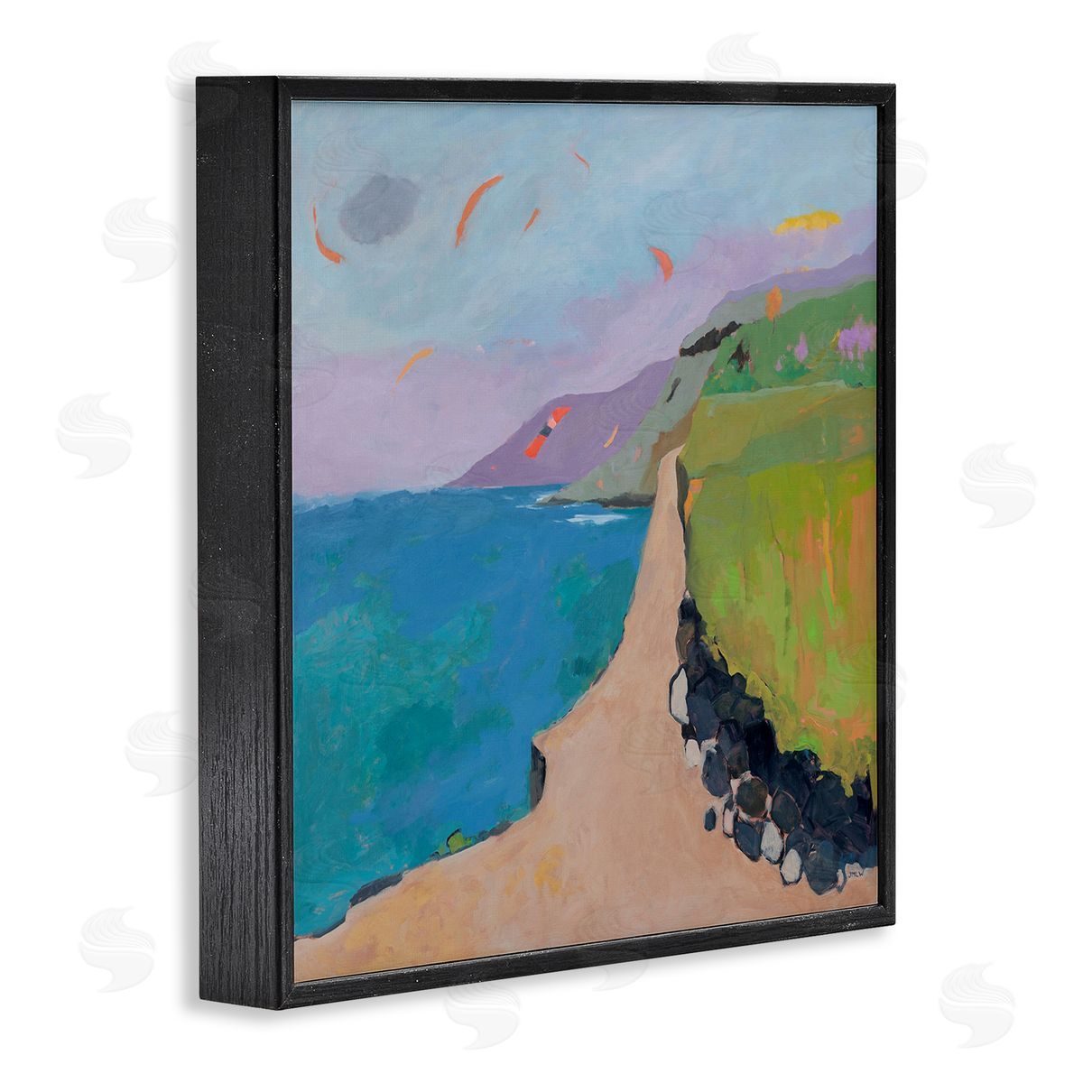 Jenny Wantuch Kites over Coastal View Canvas Wall Art Print