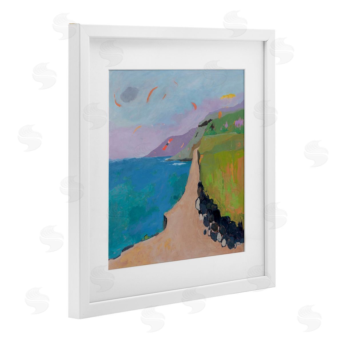 Jenny Wantuch Kites over Coastal View Canvas Wall Art Print