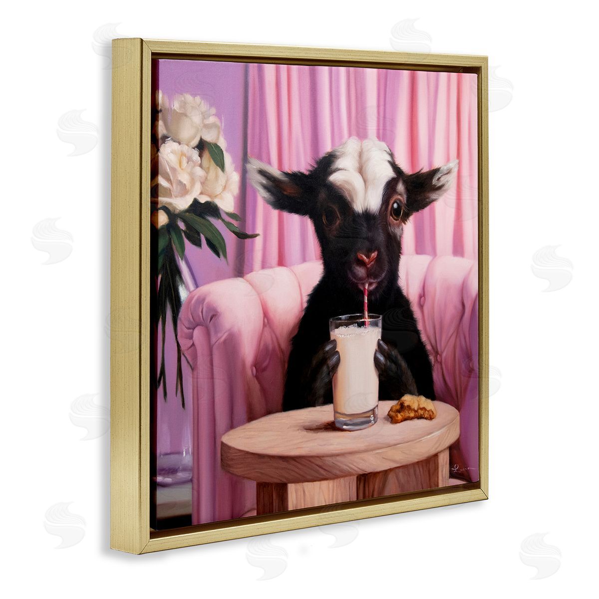 Lucia Heffernan Baby Goat Sipping Milk Canvas Wall Art Print