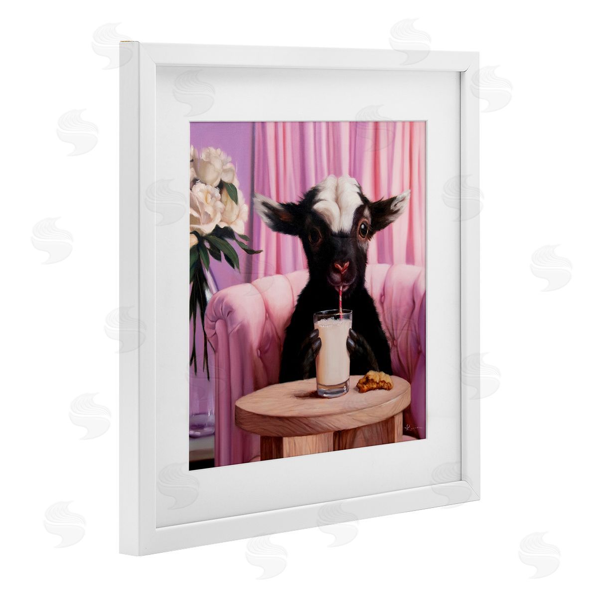 Lucia Heffernan Baby Goat Sipping Milk Canvas Wall Art Print