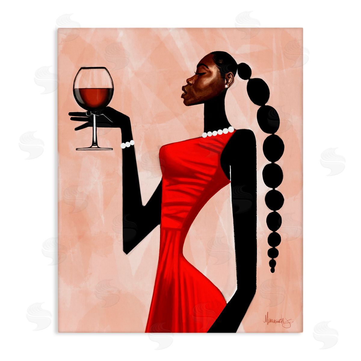 Manasseh Johnson Sr Woman Toast Cheers Canvas Wall Art Print