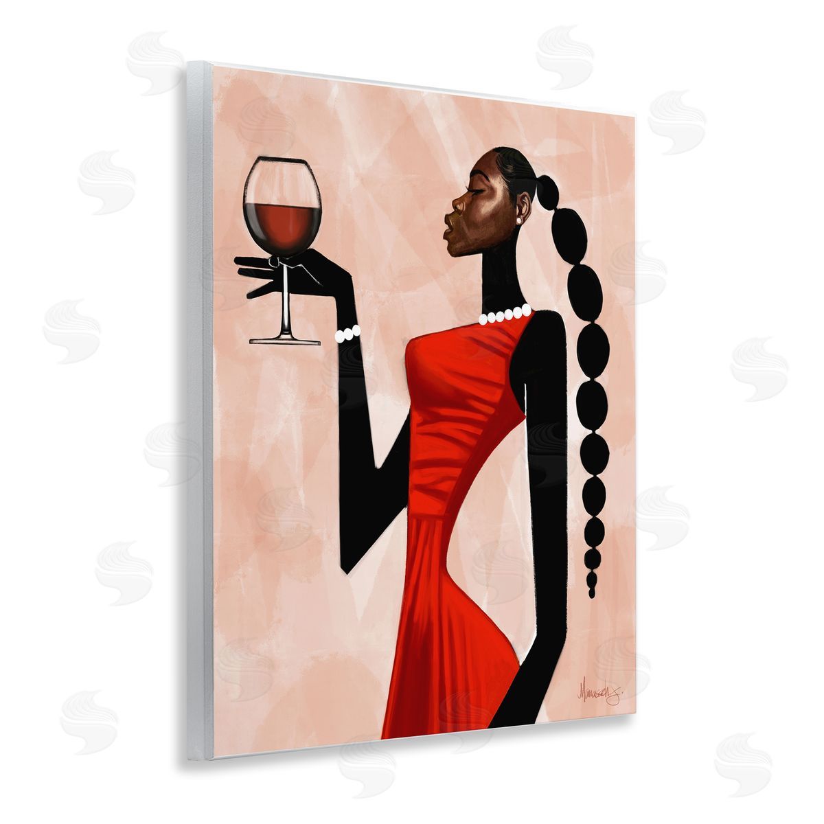 Manasseh Johnson Sr Woman Toast Cheers Canvas Wall Art Print