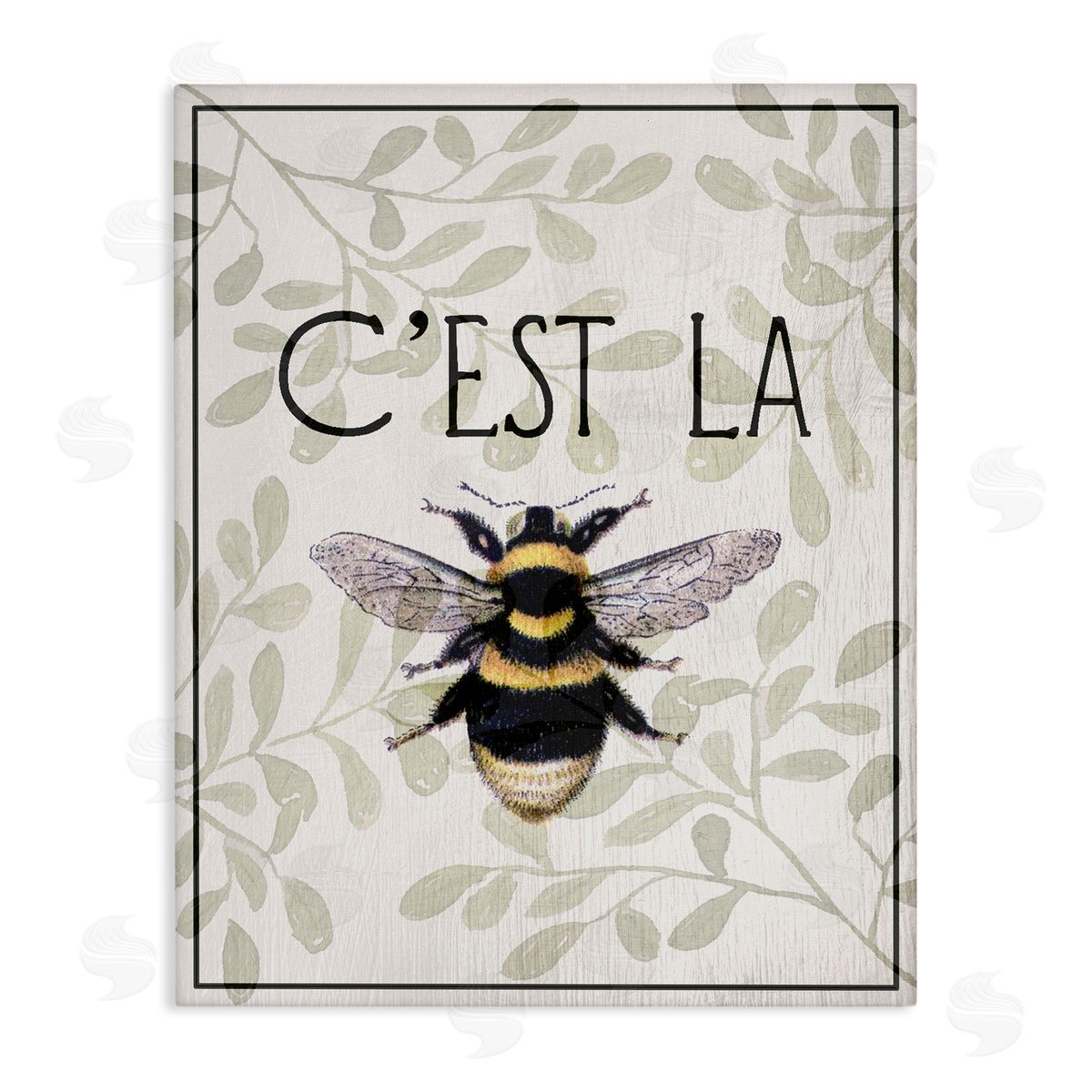 Lil' Rue French Bee on Floral Canvas Wall Art Print
