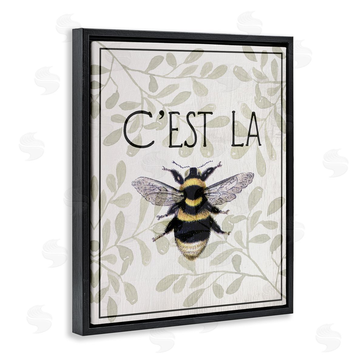 Lil' Rue French Bee on Floral Canvas Wall Art Print