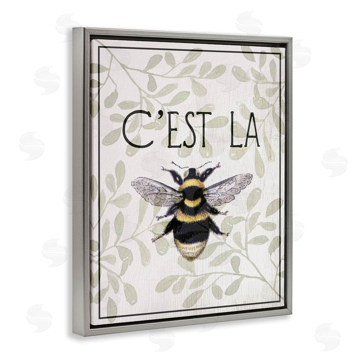 Lil' Rue French Bee on Floral Canvas Wall Art Print