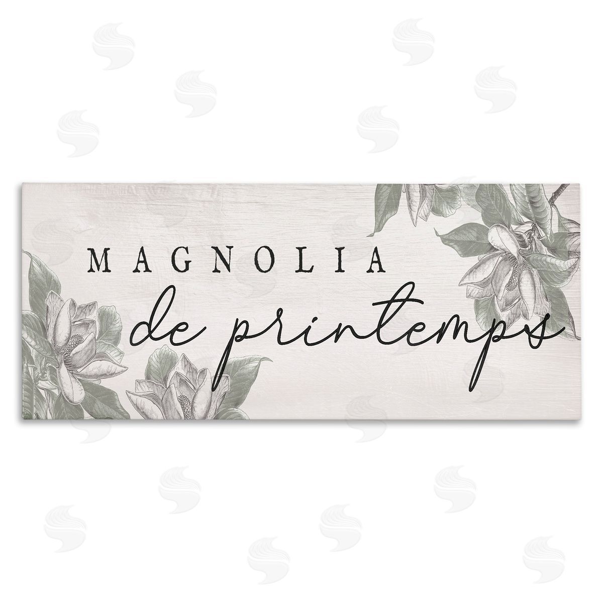 Lil' Rue Spring Magnolia French Phrase Canvas Wall Art Print