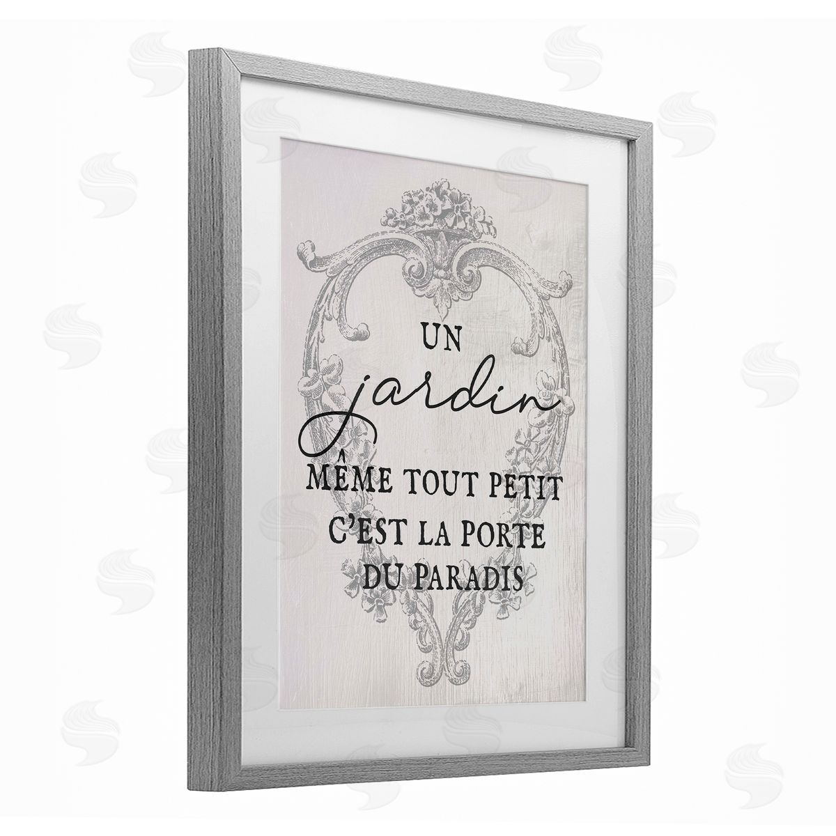 Lil' Rue French Phrase with Vintage Border Canvas Wall Art Print