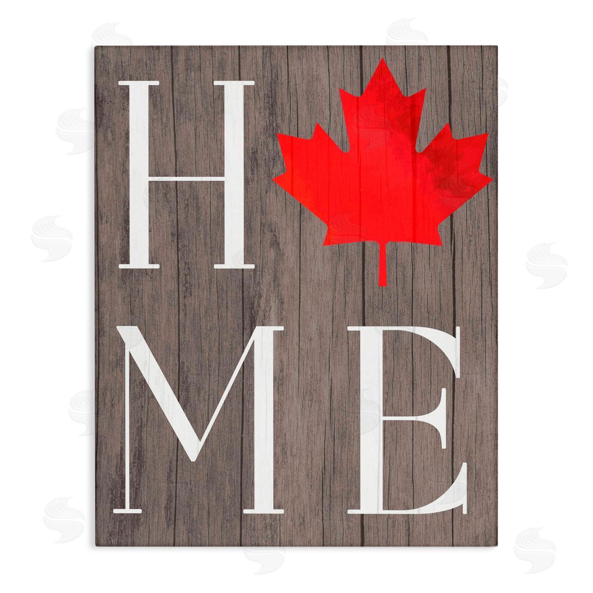 Lil' Rue Maple Leaf Home Typography Canvas Wall Art Print
