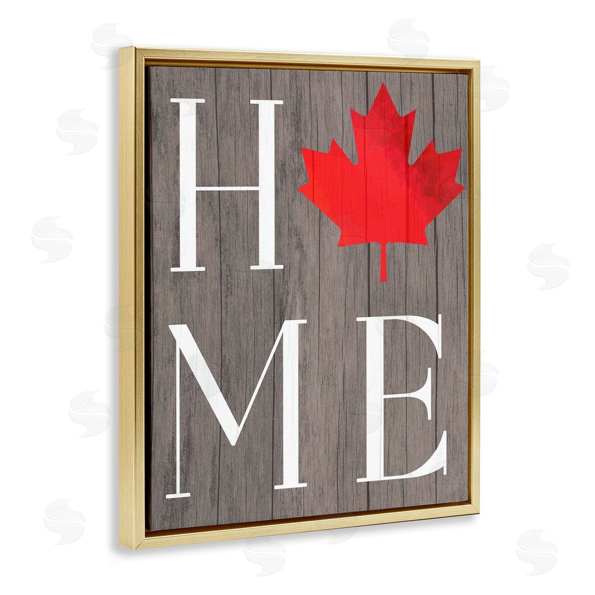 Lil' Rue Maple Leaf Home Typography Canvas Wall Art Print