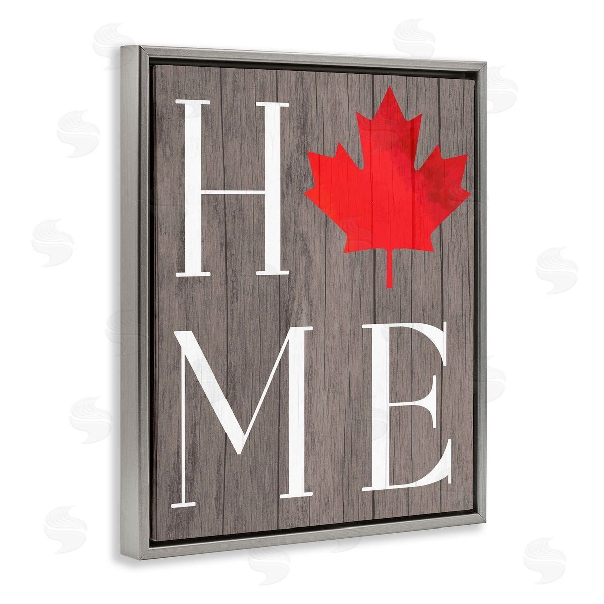 Lil' Rue Maple Leaf Home Typography Canvas Wall Art Print