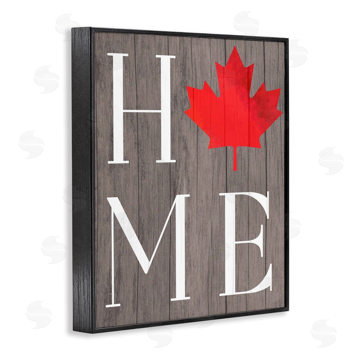 Lil' Rue Maple Leaf Home Typography Canvas Wall Art Print