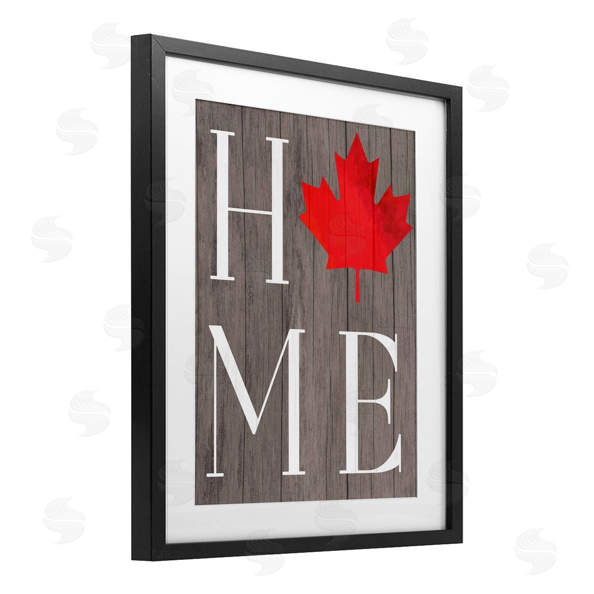 Lil' Rue Maple Leaf Home Typography Canvas Wall Art Print
