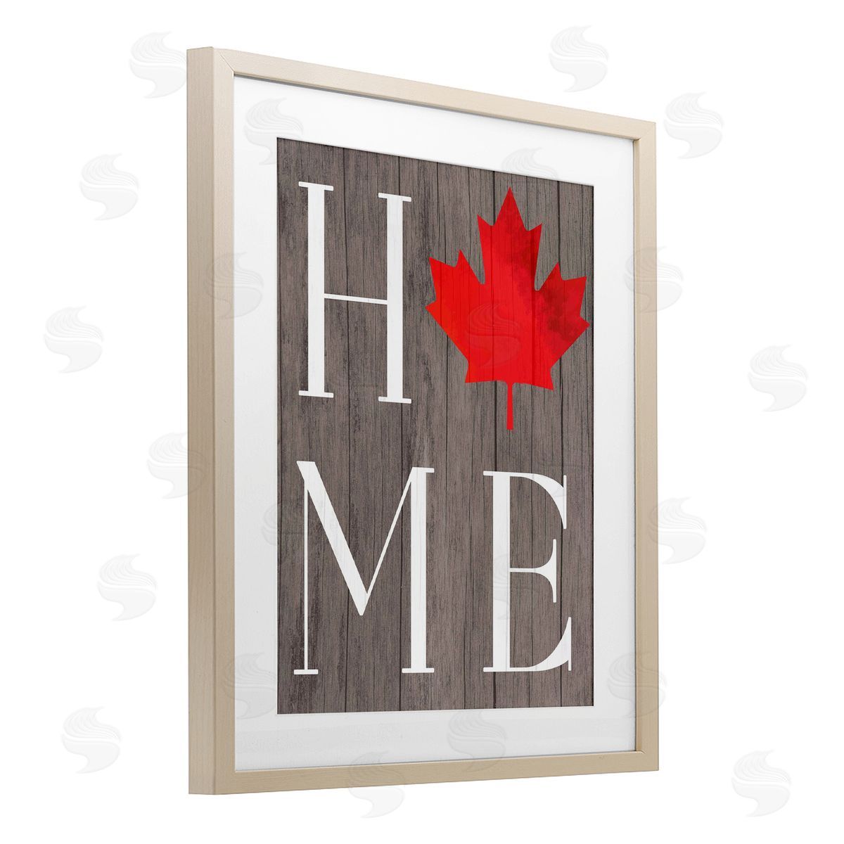 Lil' Rue Maple Leaf Home Typography Canvas Wall Art Print