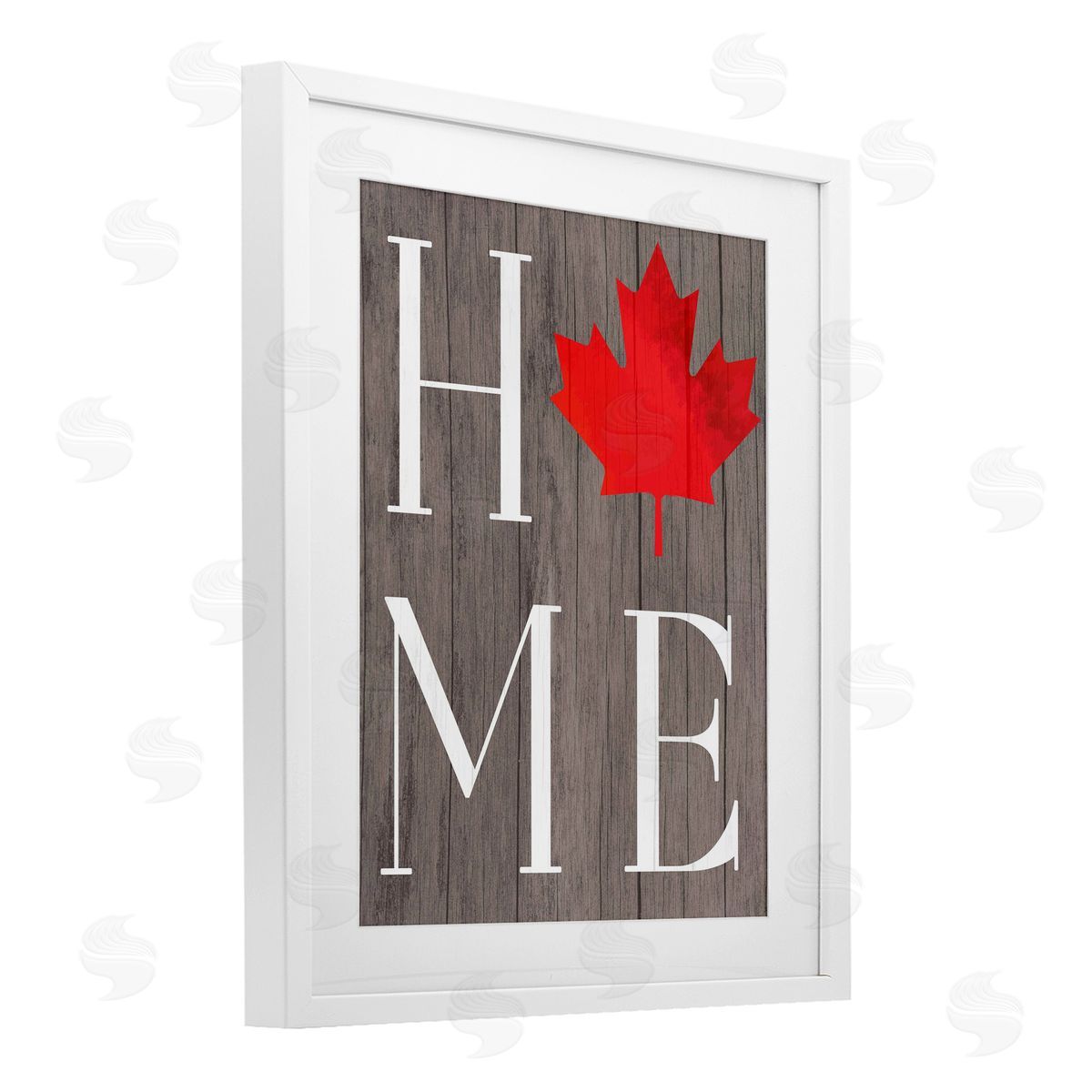 Lil' Rue Maple Leaf Home Typography Canvas Wall Art Print